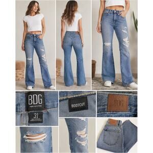 BDG Urban Outfitters Bootcut Distressed Jeans Y2K Grunge Blue 31
